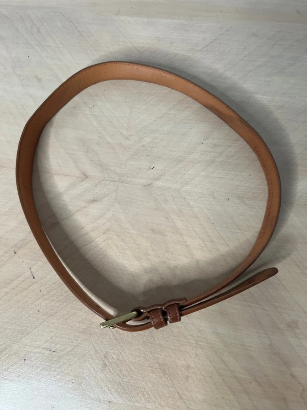 Coach British Tan Leather Belt with Brass Buckle Size 32